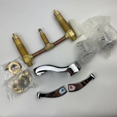 Moen 8228F12 M-DURA Wrist Blade Handle Widespread Bathroom Faucet 1.2GPM - Image 1 of 4