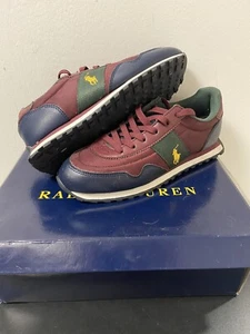 Polo Ralph Lauren Train 89 PP Youth Casual Sneaker US Kids Size 5 RF104339 WINE - Picture 1 of 11