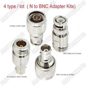 Kit convertisseur radio connecteur RF mâle femelle adaptateur type BNC vers N 4 types/lot - Photo 1/5