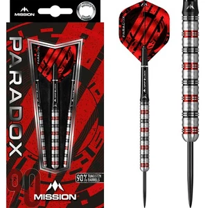 Mission Darts - Paradox - 90% Tungsten, Black/Red Electro Plate - Steel Tip - M1 - Picture 1 of 2