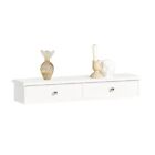 Sobuy® Wall Mounted Shelf With 2 Drawers, Storage Unit, White Finish, Frg43-W,Uk
