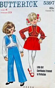 Girls Size 4  - 1960's Butterick Pattern #5397 *UNCUT/FF