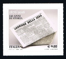 ITALIA 1 FRANCOBOLLO CORRIERE DELLA SERA 2016 nuovo**