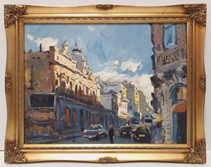 LISTED URUGUAYAN Wm. MOREIRA CRUZ Sd ORIG OIL on MASONITE "JUNCAL" MONTEVIDEO - Picture 1 of 9