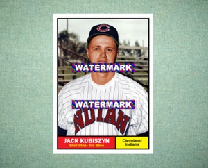 Jack Kubiszyn Cleveland Indians 1961 Style Custom Baseball Art Card - Picture 1 of 2