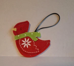 Red Bird Cardinal Handmade Felt Christmas Holiday Ornament - Picture 1 of 9