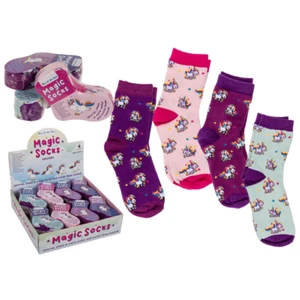 Girls Magic Socks Unicorn Xmas Novelty Childrens Stocking Filler Christmas Gift - Picture 1 of 4
