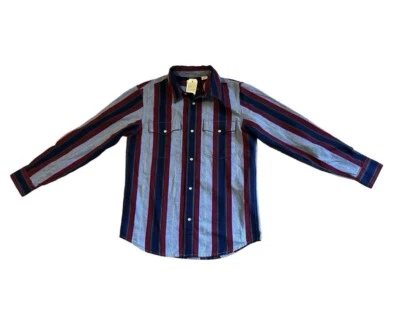 NWT Levi’s Men’s Relaxed Western Striped Pearl Snap Chambray Shirt Size Small  - Image 1 of 4