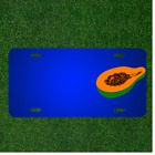 Custom Personalized License Plate With Add Names To Papaya Fruit Halved Fresh