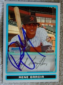 Rene Garcia Signed 2009 Bowman Chrome 1st Card Auto Houston Astros 