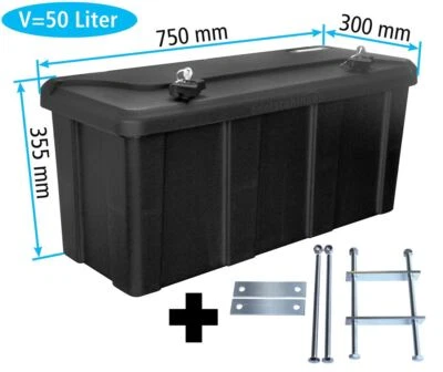 Deichselbox m Montagesatz 750x300x355 mm, Staubox, Blackit L Daken B50-2+MON2012 - Bild 1 von 4