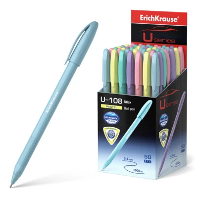 Kugelschreiber U-108 Pastell Stick 1.0 Plastik Feinstrich Tinte blau 50er Pack - Bild 1 von 4