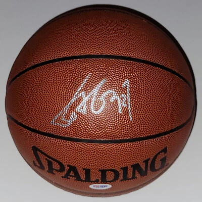 YAO MING Silver Ink Signed Spalding I/O Basketball Houston Rockets HOF PSA/DNA - Image 1 of 4