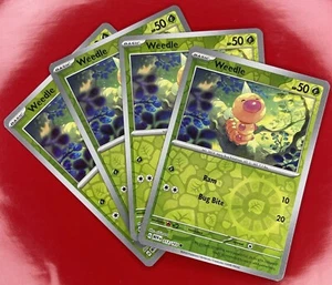 4X Pokemon Juego de Cartas Coleccionables Weedle 013/165 HOLO INVERSO Escarlata y Violeta 151 Inglés Casi Nuevo - Imagen 1 de 2