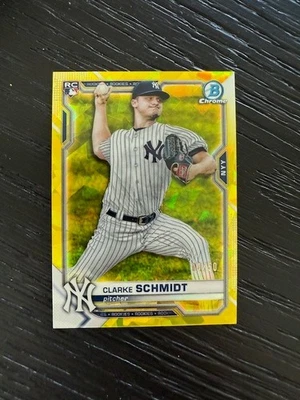 2021 Bowman Chrome Sapphire Gold #33 Yankees Clarke Schmidt ROOKIE /50 - Image 1 of 2