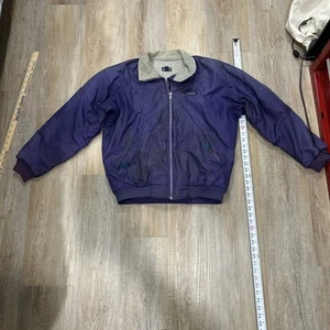 PATAGONIA Womens Bomber Jacket Plum Size 12 Vintage Made In USA 96 - Picture 1 of 20