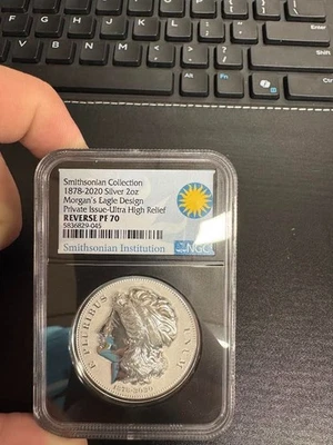 2020 Smithsonian Collection Morgan's Eagle Design Ultra High 2oz NGC REV PF 70 - Image 1 of 2