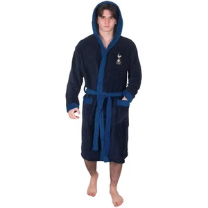 Tottenham Hotspur Mens Dressing Gown Robe Hooded Fleece OFFICIAL Gift - Picture 1 of 9