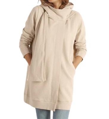 Envoltura con capucha Soft Surroundings Go Lively Travel para mujer S marfil felpa francesa nueva con etiquetas Foto 1 de 4