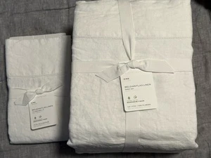 Pottery Barn Belgisches Flachs Leinen Laken Set King Plus 2 King/Groß Pillowcassa - Bild 1 von 8