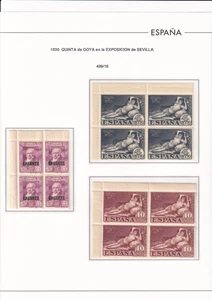 Spain 1930 Edifil 499/16 Goya Painting MNH VF Block of 4 Mounted on album sheets - Picture 1 of 4