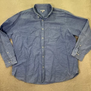 Peter Millar Crown Herren XXL blau Leinen Baumwolle Seide Button-Down Hemd adrett gebraucht, in einwandfreiem Zustand - Bild 1 von 7
