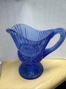 Avon Glass Pitcher Vintage Fostoria Glass Pitcher Cobalt Blue 1970s Mt. Vernon - Picture 1 of 4