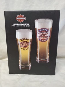 Harley-Davidson Parts and Service Set of Two 24 oz Pilsner Glasses HDL-18808 - Picture 1 of 5