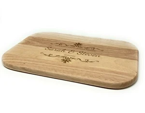 Personalised Rectangular Hevea Wood Chopping Board Wedding Birthday Kitchen Gift - Picture 1 of 5