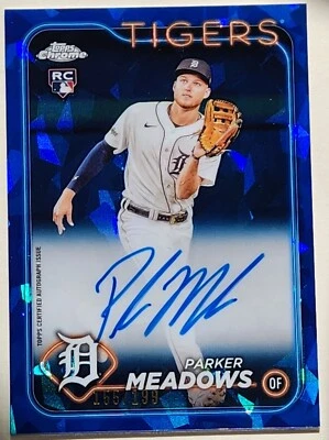 2024 Topps Chrome Sapphire Parker Meadows On Card AUTO /199 Detroit Tigers - Image 1 of 3