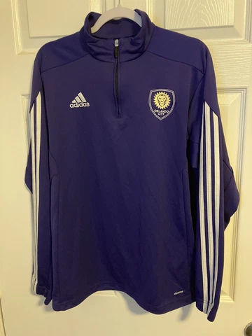 Orlando City Adidas Purple 1/4 Pullover Soccer Fleece Jacket Men's Size Large Cover