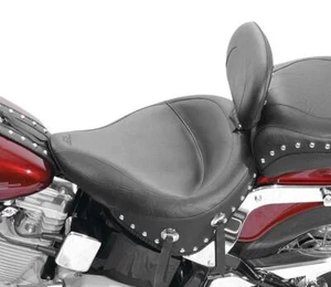 Mustang Wide Studded Driver Seat w/ Backrest 2000-06 Harley Softail FXST FLST - Picture 1 of 1