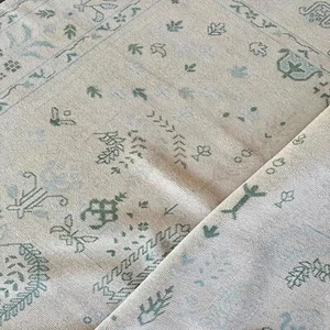 8x10 9x12 10x14 Gedeckter Oushak Handgeknüpfter Creme Wolle Handarbeit Vorleger für Zimmer - Bild 1 von 18