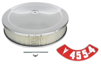 14 x 3 Chrome Air Cleaner Assembly With 455-4BBL Decal Firebird GTO Grand Prix - Изображение 1 из 3
