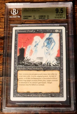 Animate Dead BGS 9.5 GEM MINT - Revised 3rd Edition MTG - Iconic Art Pop 13! - Image 1 of 4
