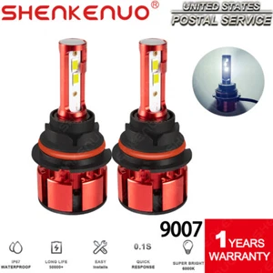 9007 HB5 LED Headlight Bulbs Conversion Kit High Low Beam 6000K Cool White - Picture 1 of 8
