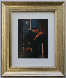 Nachtgeometrie von Jack Vettriano gerahmter & montierter Kunstdruck Gold - Bild 1 von 1