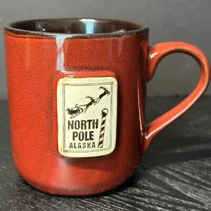 North Pole, Alaska Mug - With Santa - Rust Color Stoneware - Picture 1 of 6