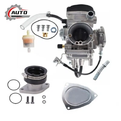 Carburetor For Yamaha Bruin Big Bear 250 YFM250 1P0-E4101 & Intake Manifold Boot - Image 1 of 4
