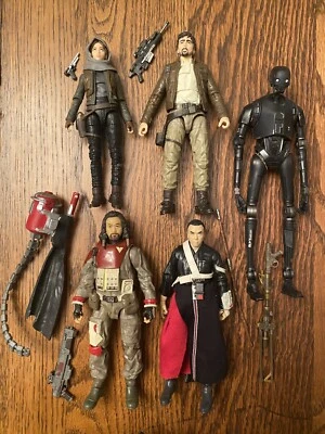 Juego de 5 figuras Star Wars Black Series Rogue One-Jyn, Andor, K-2SO, Baze, Chirrut Foto 1 de 4
