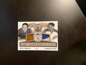 2018 Leaf Cup Confrontation Terry Sawchuk Jacques Plante Dual Game Used Patch /9 - Picture 1 of 2