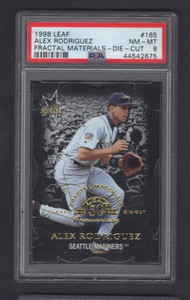 1998 LEAF FRACTAL MATERIALS Z2 AXIS DIE-CUTS #165 ALEX RODRIGUEZ #/20 PSA 8 NMMT
