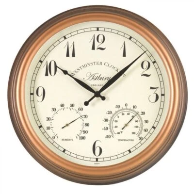 Smart Garden Outside In 15inch Gold Victorian Astbury Wall Clock & Thermometer - Image 1 of 2