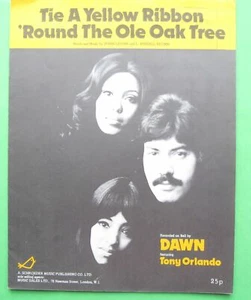 Original Sheet Music TIE A YELLOW RIBBON OLD OAK TREE DAWN - Picture 1 of 2