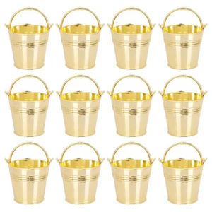 12pcs Small Bucket with Handle Candy Bucket Wedding Party Favor Multi-use Candy - Picture 1 of 12