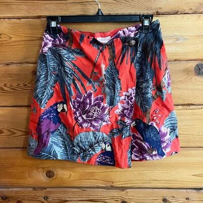 NWT Cooperative Tropical Bird Linen Wrap Skirt Sz Small - Image 1 of 4