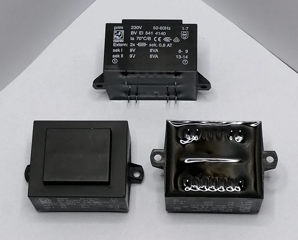 HAHN Transformador de impresión BVEI5414140 grifo 16VA primario 230V secundario 2x9V 2x889mA