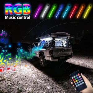 RGB LED Light Bar Interior Car Lamps Under Dash Foot Well Seats Inside Lights - Picture 1 of 12