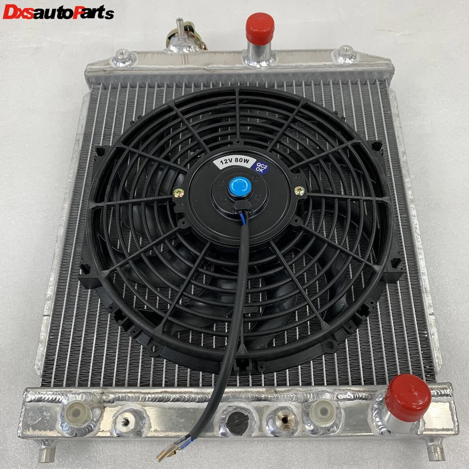 Radiador de transmisión automática Fit 92-95 Civic LX/DX sedán 4D 1,5 L 16 mm 1 fila + ventilador de 12" Foto 1 de 4