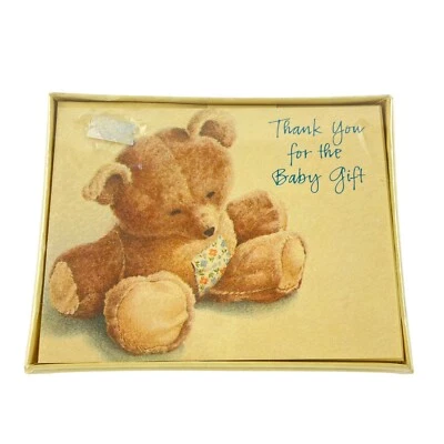 Hallmark Vintage Thank You Cards Baby Gift Sweet Teddy Bear Cute - Image 1 of 3